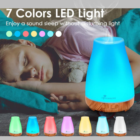 300ML Diffuser Essential Oil Diffuser Remote Control Aromatherapy Diffuser Mist Humidifiers with 7 Color LED Lights for Bedroom Office House Kitch...