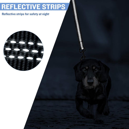 PuppyDoggy Dog Leash for Large Medium Dogs 6 ft Reflective Stitching Large Leash with 2 Traffic Padded Handles Dog Lead for Running Walking Traini...