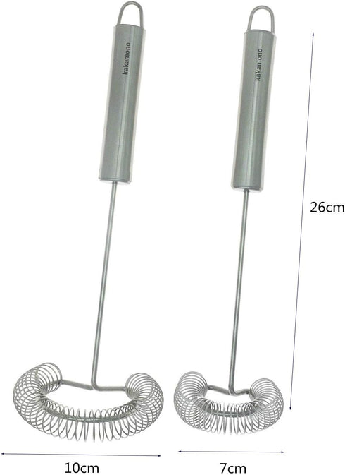 2pcsSet Egg Beater Stainless Steel Spring Egg Whisk, Kitchen Milk Egg Beater Whisking,Beating,Magic Hand Held Sauce Stirrer Frother…...