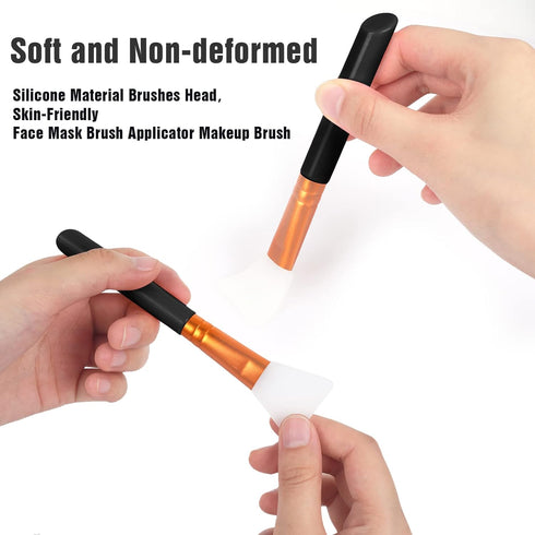 2 PCS Silicone Face Mask Brushes, Facial Mud Mask Beauty Tool Applicator Brush Soft Hairless Body Lotion Moisturizers Applicator Sector Brush Make...