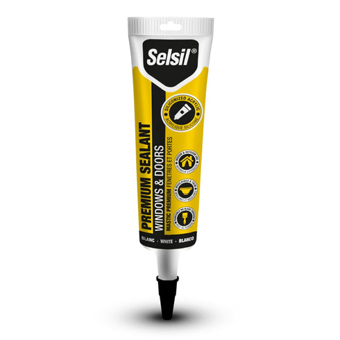 Selsil Siliconized Super Acrylic Latex Sealant, Indoor & Outdoor Paintable Caulk - Flexible, Weather & Moisture Resistant, White Caulking for Base...