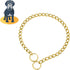 Golden Chain Dog Collar, Dog Training Choke Collar, Martingale Training Choke Collar Adjustable, 18K Cuban Link Strong Heavy Duty, M, 21.5inch*3mm...