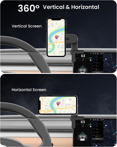 Tesla Phone Mount,?Strongest Magnet Power? Tesla Model 3/Y Accessories for Tesla Screen Phone Mount, Tesla Phone Holder Can be Adjusted 360° for i...