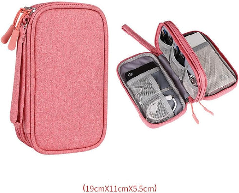 Electronic Organizer Bag, Waterproof Portable Travel Cable Storage Bag, Multifunctional Cord Storage Case for USB Drive, Dard Drive, Power Bank, C...