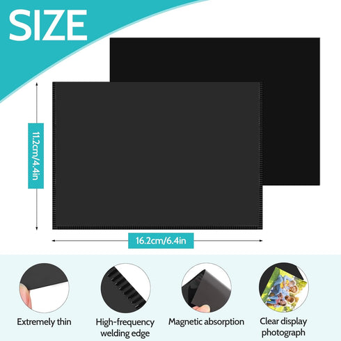 Picture Frame, 12 Pack Magnetic 4x6 inch, Black Border, Reusable Refrigerator Magnets, Perfect Display Frame...