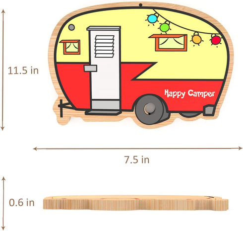 Camper RV Decor Bamboo Travel Cutting Board, Camping Gifts for Women Couple RV Owners, Retro Camp Cutting Board RV Camping Must Haves, RV Accessor...