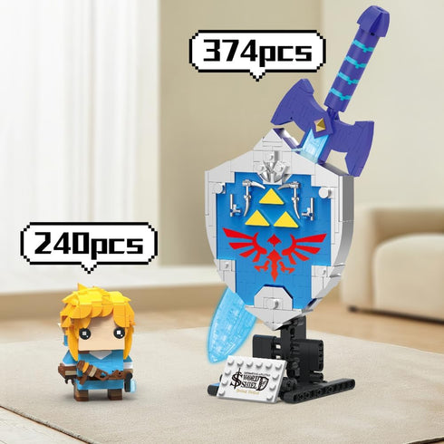 Legend Glowing The Master Sword Shield Building Sets, Game Weapon Toys with Link Action Figures Game Model Collectors, 614 Pieces...
