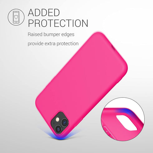 kwmobile Case Compatible with Apple iPhone 11 Case - Soft Slim Protective TPU Silicone Cover - Neon Pink...