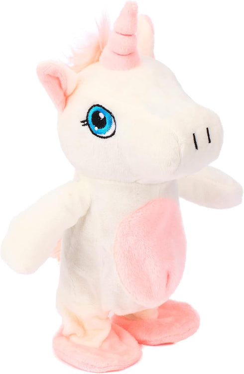 Hopearl Talking Unicorn Repeats What You Say Walking Electric Interactive Animated Toy Speaking Plush Buddy Gifts for Toddlers Birthday, 9.5''...