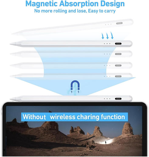 Stylus Pen for iPad 2018-2024, 20mins Fast Charge Pencil 2nd Generation, Tilt Sensitivity and Palm Rejection for iPad 6/7/8/9/10,iPad Pro 11"/12.9...