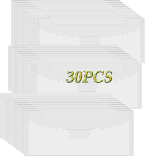 30 Pcs 9.4x3.9 inch Stamp & Die Storage Pockets Resealable Clear Plastic Seal Bags Storagefor Cutting Dies Stamp Crafts for DIY Scrapbooking Paper...