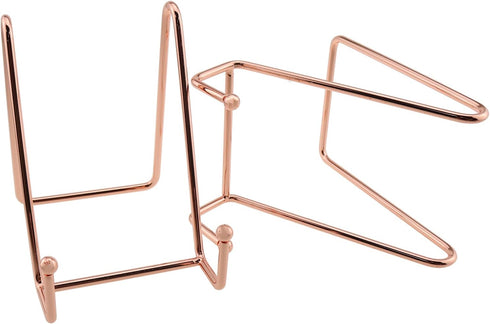 Plate Stands for Display 2PCS 4.5 Inch /11.4cm Rose Gold Display Stands for Plate, Metal Frame Holder Stand for Picture Decorative Plate Book Phot...