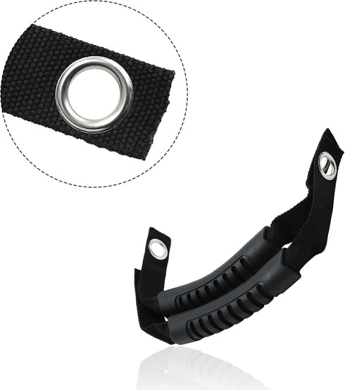 X AUTOHAUX 2pcs 12mm 0.47" Black Car Rear Seat Grab Back Headrest Handle Passenger Grip Handles with Hole for Jeep Wrangler 2007-2018...