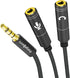 3.5mm Mic and Headphone Jack Splitter, Audio Y Splitter Adapter Extension Cable for Gaming PC, PS5, PS4, Xbox Series X, One S, Tablet, Mobile, Gam...