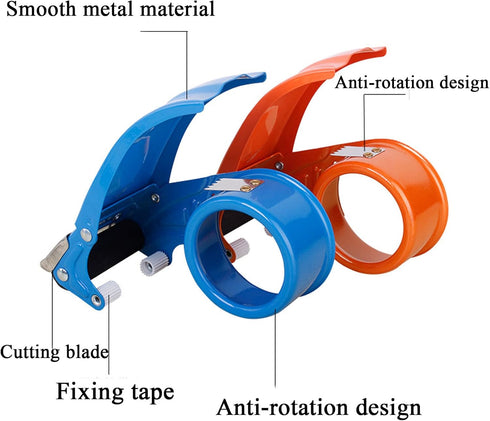 Metal Packaging Tape Dispenser Gun, 2-inch Wide Tape dispensers, Blue...