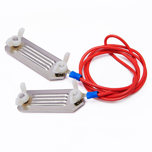 Q'mark Electric Fence Tape Connector, Polytape to Polytape Connector, Polytape to Energizer Connector, with 90 cm Wire - 2 Pack (to Polytape), Gre...