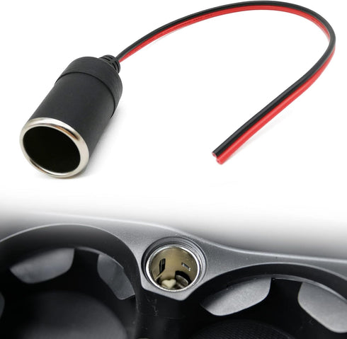 Car Charger Power Cigarette Lighter Female Socket Cable Plug Adapter, 12V 24V Car Replacement Cigar Cable Connector Adapter Auto Charger Power Cor...