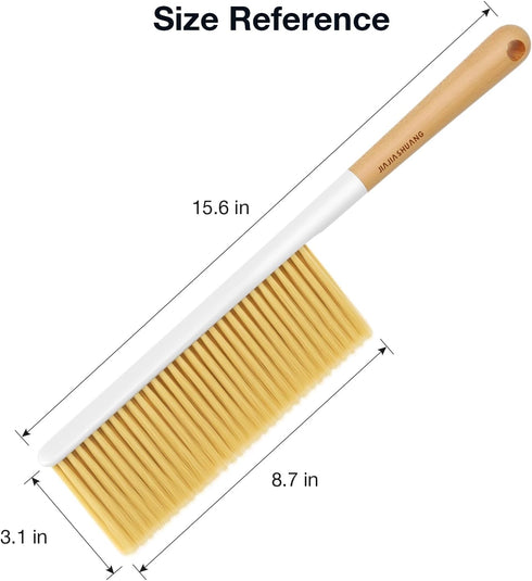 Portable Hand Brush, OSCIOSS Dusting Brush with Wooden Handle for Cleaning Bed&Couch&Clothes, Ideal Dust Brush for Home/Office and Car...