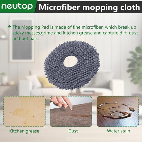 Neutop Replacement Mopping Pads Microfiber Mop Cloths Compatible with Roborock Q Revo, Robot Vacuums and Mops Parts Accessories, 4-Pack....