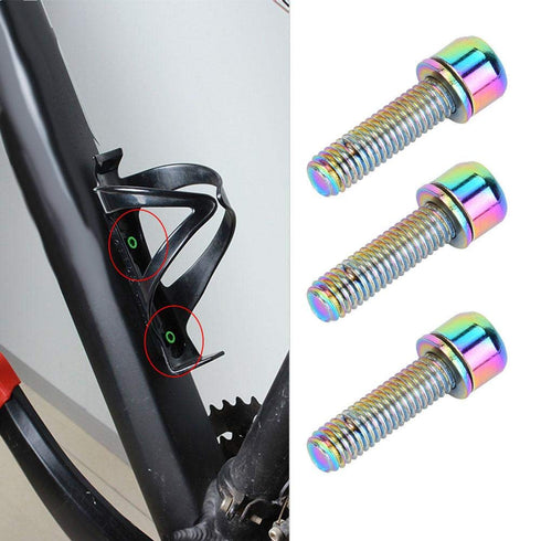 6Pcs M5x25mm Water Bottle Cages Screw Bolt Alloy Bike Bottle Bracket Storage Rack Bolt Accessory(Colorful)...