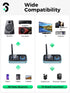 Bluetooth Transmitter Receiver - SOOMFON 3-in-1 Bluetooth 5.0 Audio Adapter for 2 Headphones with LCD Display Adjustable Volume, Optical AUX RCA B...