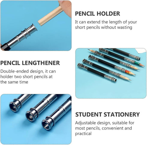 13Pcs Adjustable Dual Head Pencil Extender Holder Pencil Lengthener Pencil Saver Friendly for Art Craft Hobby Office Makeup Pencil Eyeliner Color ...