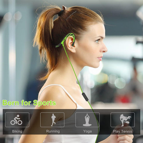 Mucro Running Headphones Wired Neckband Earbuds Over Ear Sports Earbuds Foldable Wrap Around Earphone for Night Jogging Workout - with Carry Case....