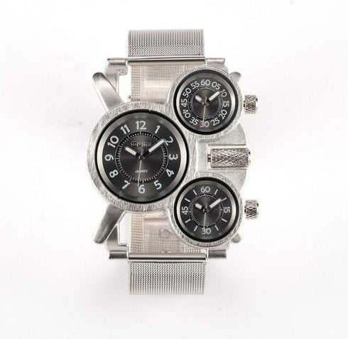 1167 Mens Top Brand Multi-Function 3-Movt Quartz Steel Wrist Watch...