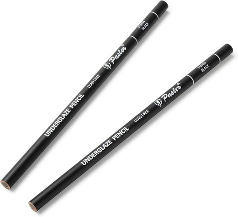 Pasler® Underglaze Pencils, Pottery Pencil for Bisque or Pottery - Underglaze Pencil set, Pack of 2 Black...