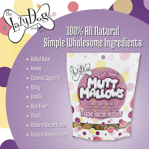 The Lazy Dog Cookie Co. - Original Pup-Pie - Happy Birthday Dog Treat for a Charming Boy, 5 oz with Bag of 5oz Bacon Flavor Mutt Mallows...