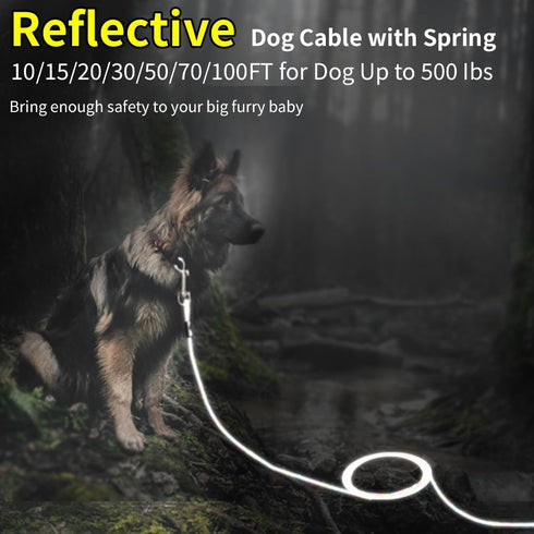 15ft Tie Out Cable for Dogs Up to 350LBS Dog Leads for Yard- and Camping No Tangle Rust Proof Training Dog Cable Can Use to Dog Chain for Yard Dog...
