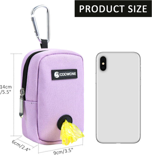 COOWONE Small Treat Pouch Dog Treat Bag with Dog Bags Dispenser Dog Waste Bag Dispenser for Leash Portable Walking Bags Poop Bag Holder Hand Free ...