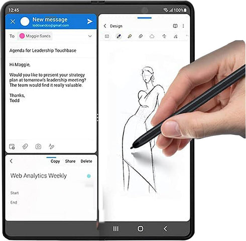 Galaxy Z Fold 3 S Pen Replacement Fold 4 Pen Replacement + 2 Pen Tips for Samsung Galaxy Z fold 3 4 S Pen Touch Stylus S Pen +Replacement Tips/Nib...