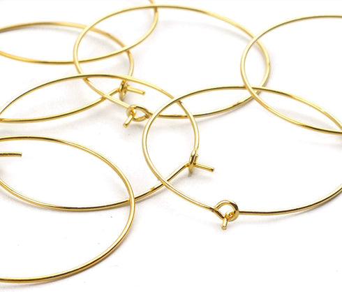 BronaGrand 150 Pieces Gold Plated Wine Glass Charm Rings Earring Hoops 3 Sizes,30mm,25mm,20mm...