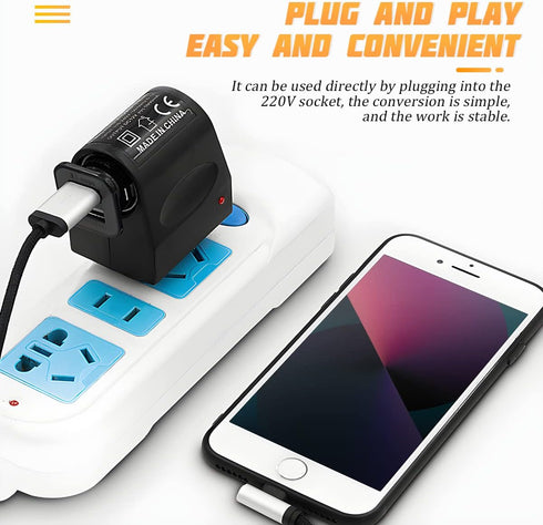 Universal AC to DC Car Cigarette Lighter Socket Adapter Converter, DC 12V 500mA Vehicle Power Inverters, Power Supply Transformer Wall Plug for Ca...