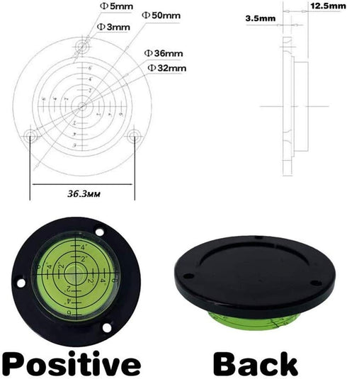 50X13mm spirit level tool Round spirit level bubble calibration bubble level level Bubble Level Spirit l Measuring Instruments Tool(5packs)...
