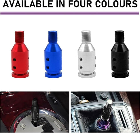 Universal Gear Shift Knob Adapter, M10×1.5 Aluminum Alloy Shifter Knob Adapter for Non-Threaded Shifters, Shifter Knob Boot Retainer Gear Stick Co...