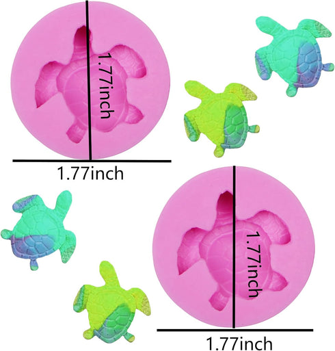 2 Pcs Sea Turtle Silicone Molds, Marine Animal Turtle Fondant Molds, Tortoise Chocolate Cake Decorating Molds for Kitchen Baking Cupcake Topper Ca...