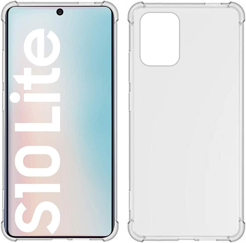 for Samsung Galaxy S10 Lite Case / A91 Case / M80s Case Clear TPU Four Corners Cover Transparent Soft funda...