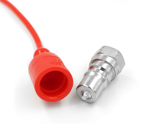 1/4" NPT Thread ISO-B Hydraulic Quick Disconnect Coupler Tractor Quick Coupling with Dust Caps...