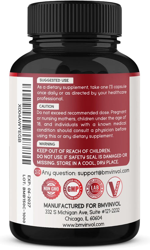 150 Capsules Berberine Supplement with Ceylon Cinnamon, Turmeric, Milk Thistle, Artichoke, and Black Pepper - 5 Month Supply...