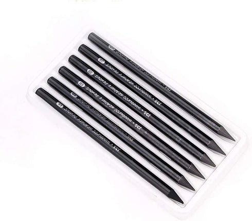 Drawing Pencils Set, Art Sketching Pencils Charcoal Set (6-Pack Full Lead Pencils)...