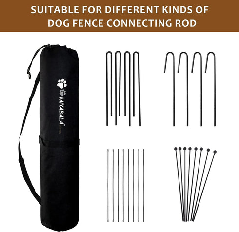 Dog Playpen Stakes Storage Bag, Dog Pen Fence Poles Organizer Bag with Carrying Strap, Suitable for All Dog Pens (32 Inches)…...