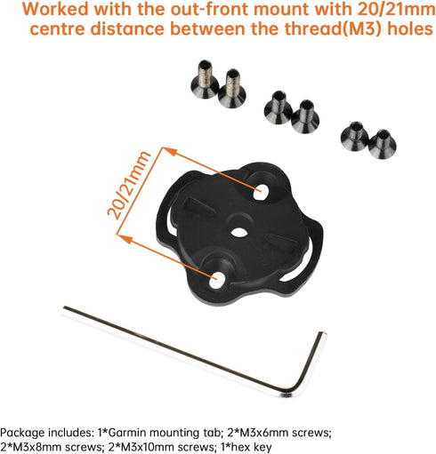 Ravemen AGM02 Mounting Tab Accessory for FR160 Compatible with Front Mounts with 20/21 mm Hole Distance Bryton Bike Mounts...