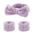 Makeup Hair Headband Purple Wristbands for Washing Face Spa Head Band Wrist Bands Facial Headbands for Skincare Arm Cuffs for Washing Face 3Pcs...