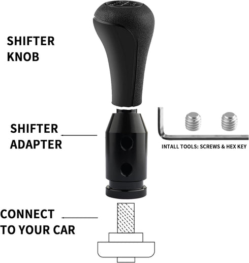 M12x1.25 Shift Knob Adapter with 4 Hoses,Automatic Shift Knob Adapter for Non-Threaded Manual Shifters,Car Interior Accessories Universal Shifter ...