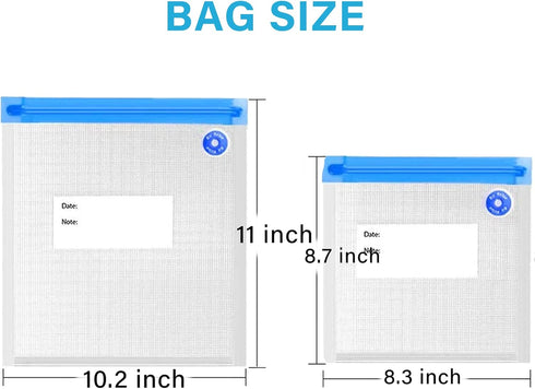 20 PCS Reusable Vacuum Sealer Bags for Food & Snack Storage, Meal Prep & Sous Vide, BPA Free Vacuum Zipper Bags, Freezer & Microwave Safe, 2 Sizes...