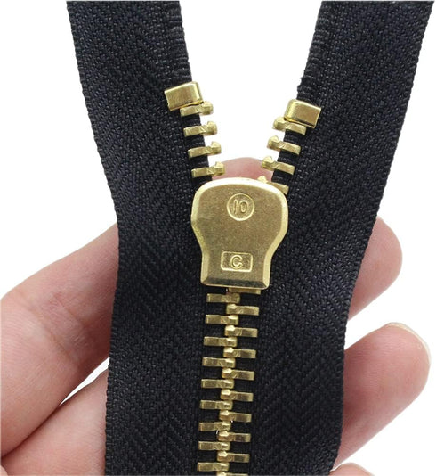 YaHoGa #10 32 Inch Brass Separating Jacket Zipper Metal Zipper Heavy Duty Metal Zippers for Jackets Sewing Coats Crafts (32" Brass)...