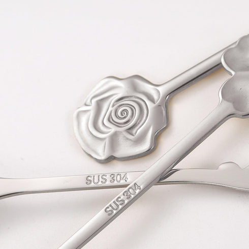 Stainless Steel Coffee Dessert Spoon, Cute Demitasse Spoon for Stirring, Creative Flower Sugar Spoon, 4 Pieces...