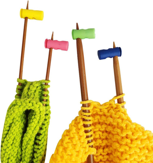 4 PCS Knitting Stitch Stoppers, Colorful Needle Point Protectors?Spring Needle Stopper?Knitting Gifts?Knitting & Crochet Supplies?Knitting Accesso...